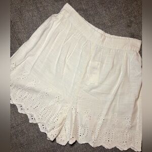 White Eyelet Women Shorts